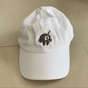 Awkward Animals | Lazy Sloth Hat/Dad Cap - White